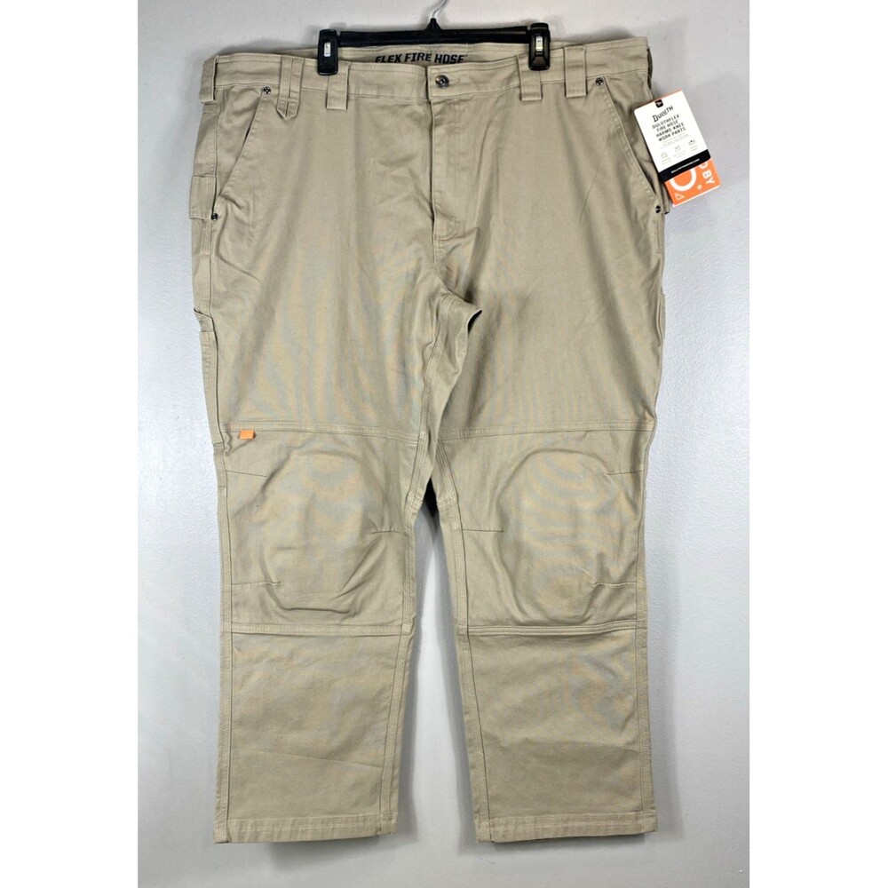 Duluth Trading Men's Flex Fire Hose Brown  HARMO-KNEE  Work Pants 46x30
